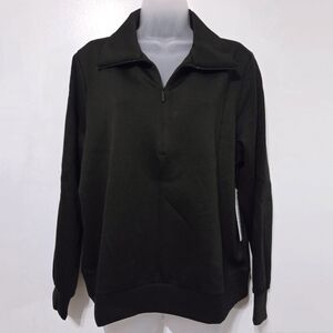 NWT ATHLETA Allure 1/4 Zip Sweatshirt, Large, Black